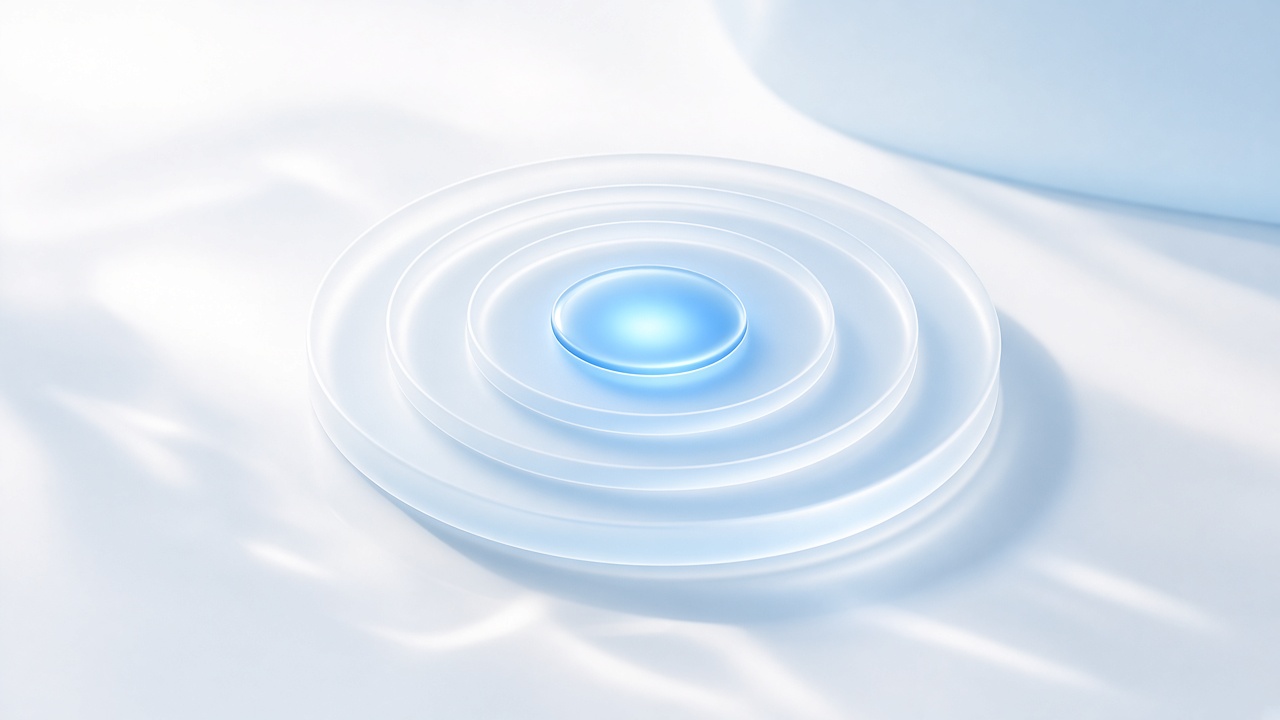 Two nested cyan rings with a royal-blue success glow.